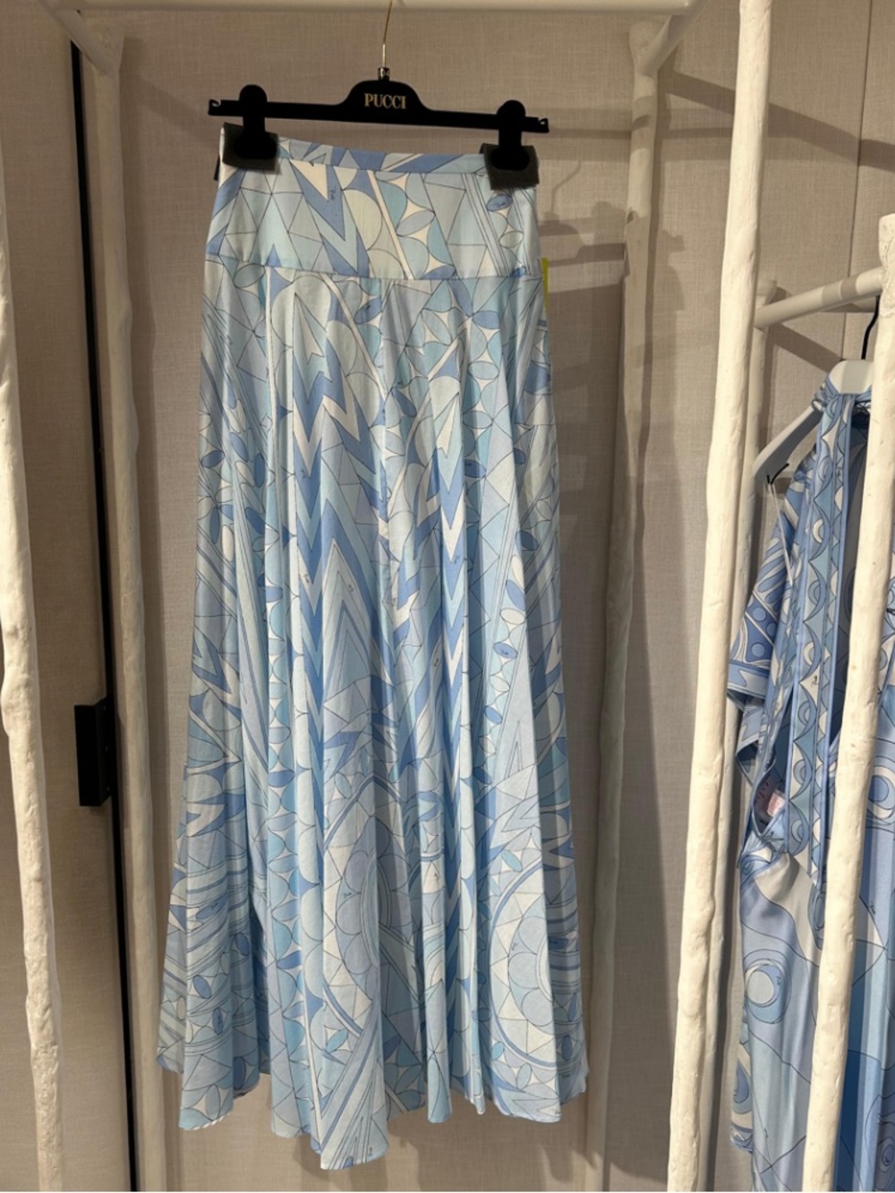 Pucci Light Blue Printed Maxi Skirt